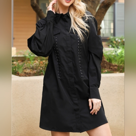 #289 SALE🛑 S,M,L Long Sleeve Button Down Collared Dress - Picture 5 of 5